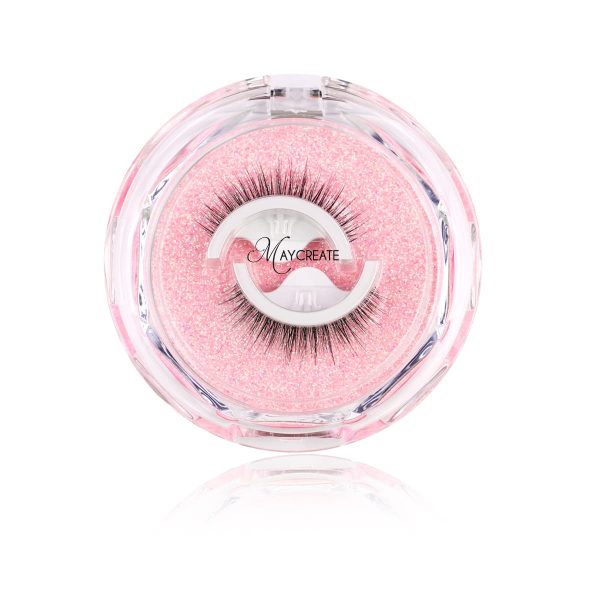 MAYCREATE® 1 Pair 3D False Eyelashes Natural Look Reusable Self-Adhesive Eyelashes Waterproof 10mm For Women Eye Makeup Lash
