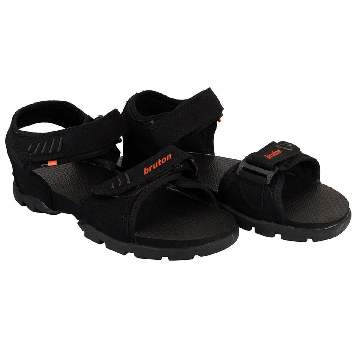 BRUTON Sandals for Men's | Light Weight, Comfortable & Trendy | Soft Footbed | Casual and Stylish Sandals for Walking, Working All Day Black