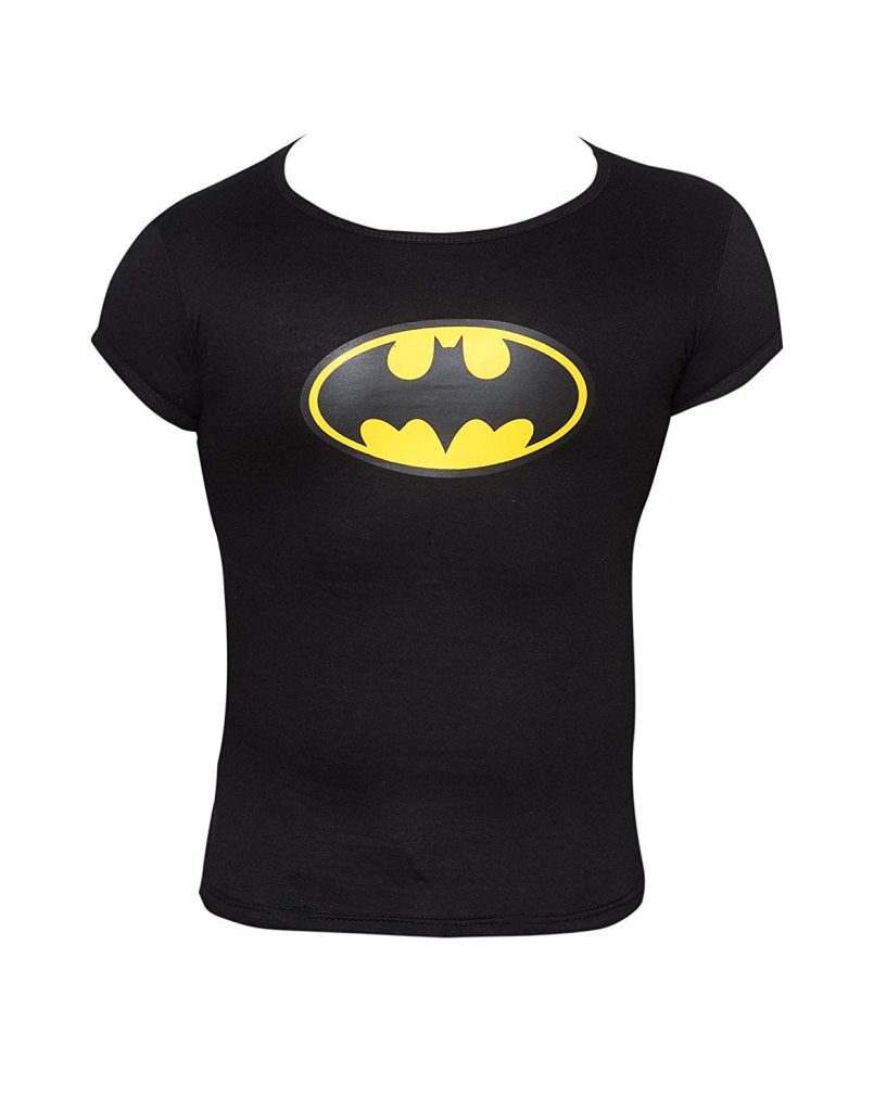 JMP Girl's Cotton Batman Round Neck T-Shirt (Black, Small)