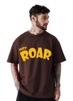 LEOTUDE Men's Cottonblend Oversized Half Sleeve Round Neck Regular Fit T-shirt