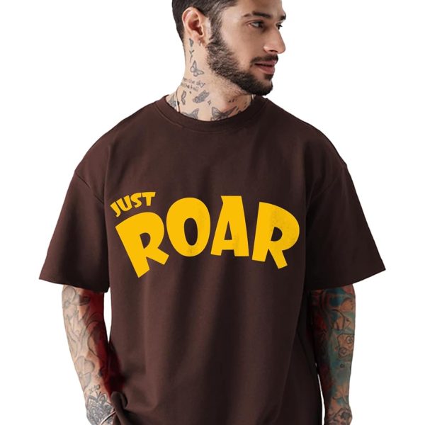 LEOTUDE Men's Cottonblend Oversized Half Sleeve Round Neck Regular Fit T-shirt