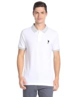 U.S. POLO ASSN. Men's Ribbed Collar Pure Cotton Slim Fit Polo Shirt