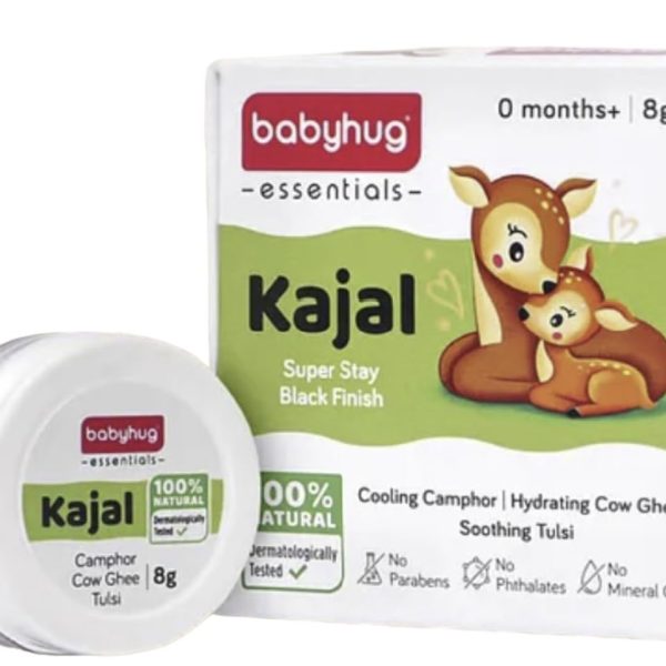 Babyhug 100% Natural Kajal - 8 g | Rich in USDA Certified Organic Ingredients such as Castor Oil, Coconut Oil, Rosehip Oil, Sweet Almond Oil & Bees Wax