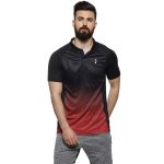 Campus Sutra Men's Polyester Comfort Fit Polo Activewear T-Shirt for Casual Wear | Spread Collar | Short Sleeve | Half-Button Closure | Jersey T-Shirt Crafted with for Everyday Wear