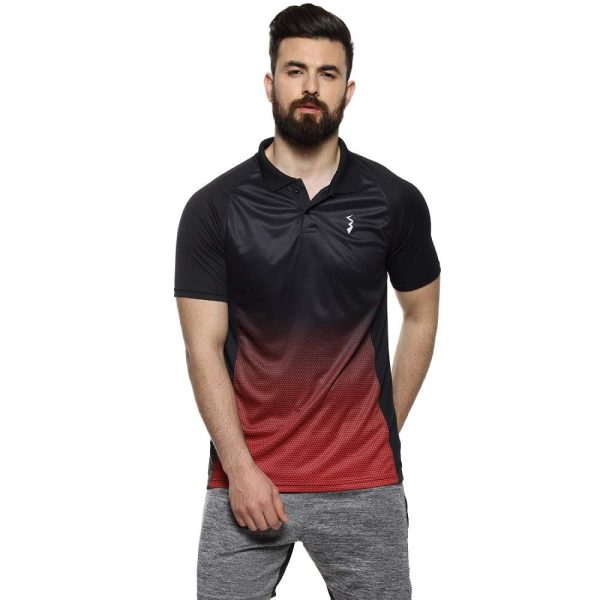 Campus Sutra Men's Polyester Comfort Fit Polo Activewear T-Shirt for Casual Wear | Spread Collar | Short Sleeve | Half-Button Closure | Jersey T-Shirt Crafted with for Everyday Wear