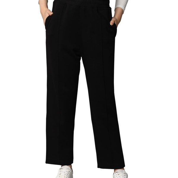 Alan Jones Clothing Women’s Stretch Straight Trousers | Straight Fit with Pin Tucks | Side Pockets | Concealed Drawstring Waist | Stretch Fabric