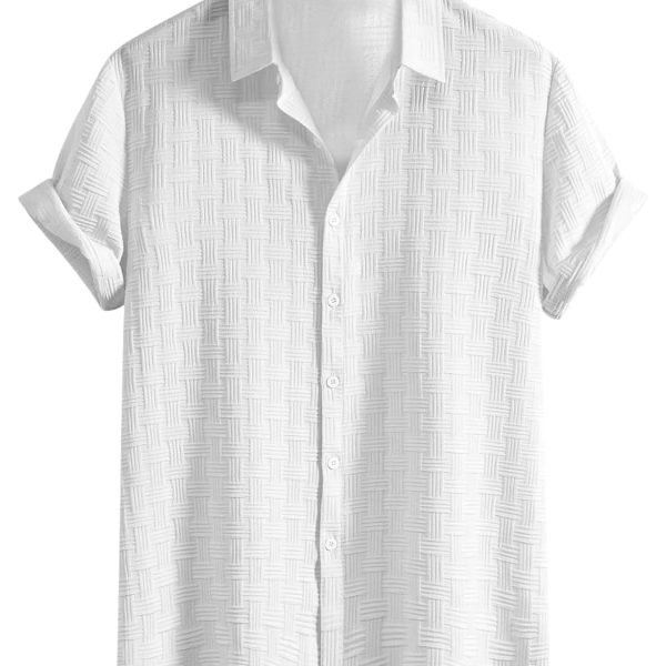 Leriya Fashion Men's Formal Button Down Shirt – Slim Fit Office Wear Shirt's for Men | Textured Long Sleeve Cotton Blend | Business & Meeting Ready (Available in Plus Size and Combo Pack of 2)