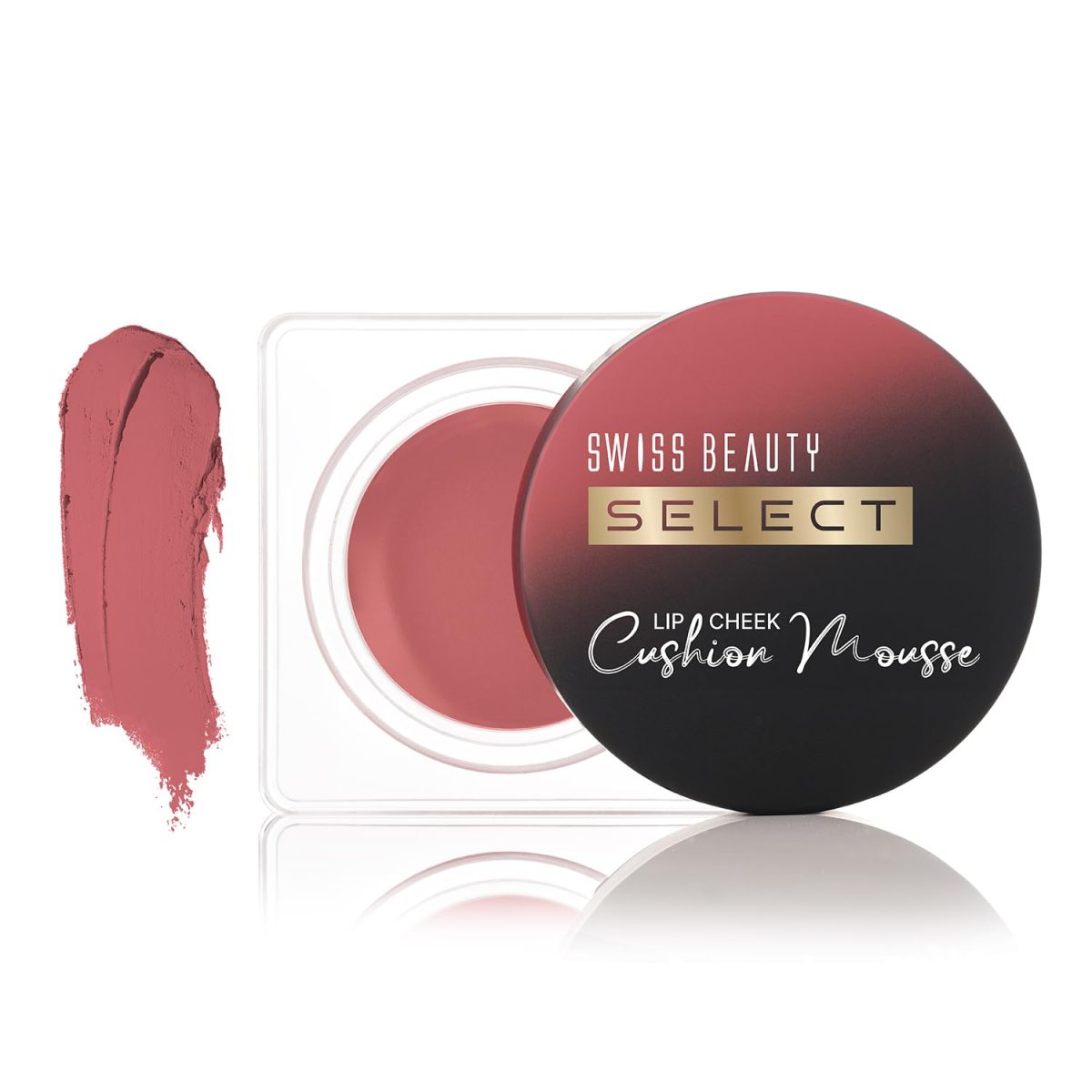 Swiss Beauty Select Lip And Cheek Cushion Creamy Mousse with Vitamin E | 12 Hours Stay | Shade- Vogue Rose, 4.5gm |