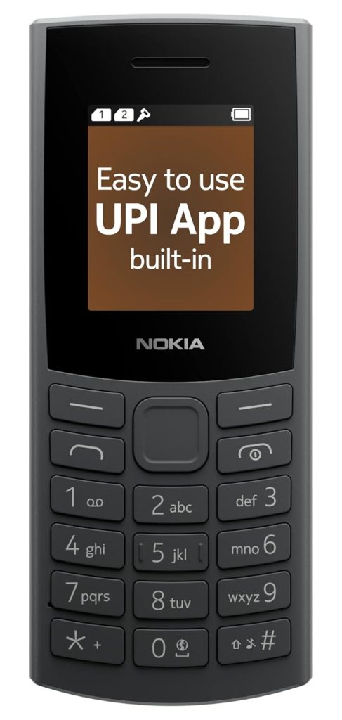 Nokia 106 4G Keypad Phone with 4G, Built-in UPI Payments App, Long-Lasting Battery, Wireless FM Radio & MP3 Player, and MicroSD Card Slot | | 1 Year Replacement Guarantee | Charcoal