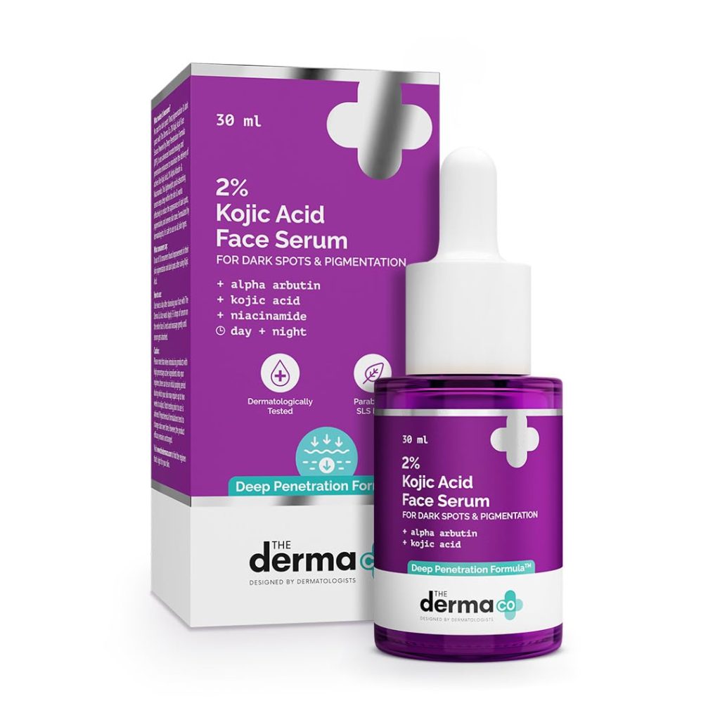 The Derma Co. 2% Kojic Acid Face Serum | Fights Pigmentation | Fades Dark Spots | Brightens & Evens Skin Tone | 30 ml