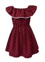 A.T.U.N. (ALL THINGS UBER NICE) Girl's Cotton Skater Knee-Long Dress (GDRS CEL MPD_Maroon_11-12 YR)