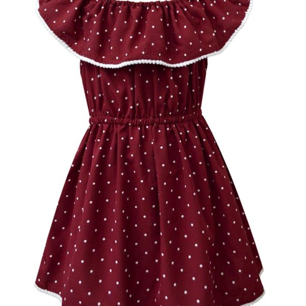 A.T.U.N. (ALL THINGS UBER NICE) Girl's Cotton Skater Knee-Long Dress (GDRS CEL MPD_Maroon_11-12 YR)