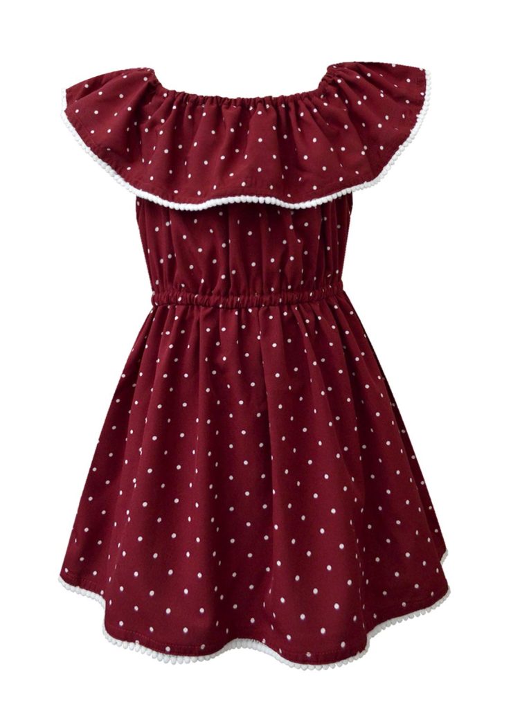 A.T.U.N. (ALL THINGS UBER NICE) Girl's Cotton Skater Knee-Long Dress (GDRS CEL MPD_Maroon_11-12 YR)