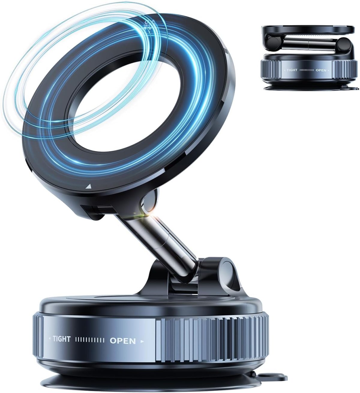 DUKAAN 360° Vaccum Magnetic Phones Holder, Magnetic Car Phone Mount, Hands-Free Suction Cup Phones Holder for Car/Gym/Mirror/Shower, Car Mount Compatible with All Mobile (Extended)