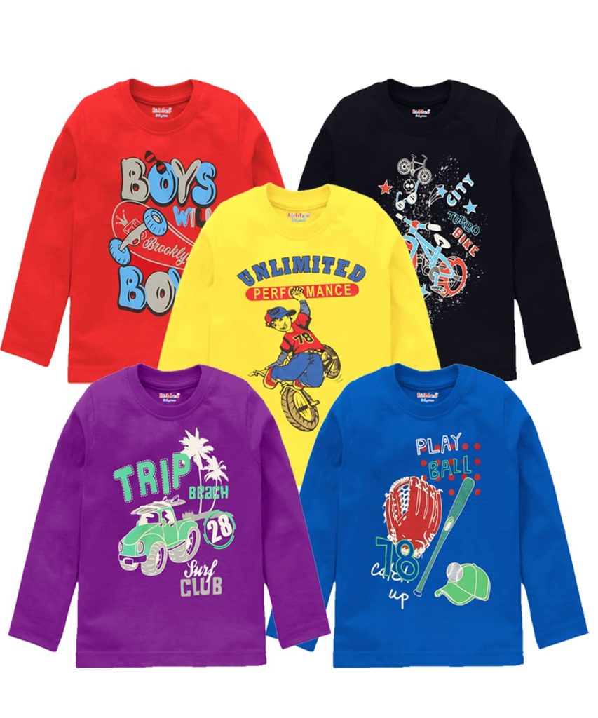 kiddeo Boys Full Sleeve t Shirts(2k18)(03)(Pack of 5)