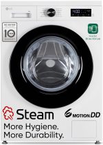 LG 8 Kg 5 Star Steam, Inverter Direct Drive Technology, 6 Motion DD, Fully-Automatic Front Load Washing Machine (FHB1208Z2W, Dial + Full Touch Buttons & LED Display, Essence White)