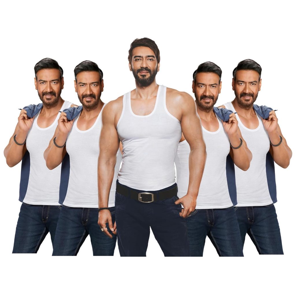 Amul Comfy Men's Pure Cotton White Vest Pack of 5
