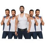 Amul Comfy Men's Pure Cotton White Vest Pack of 5