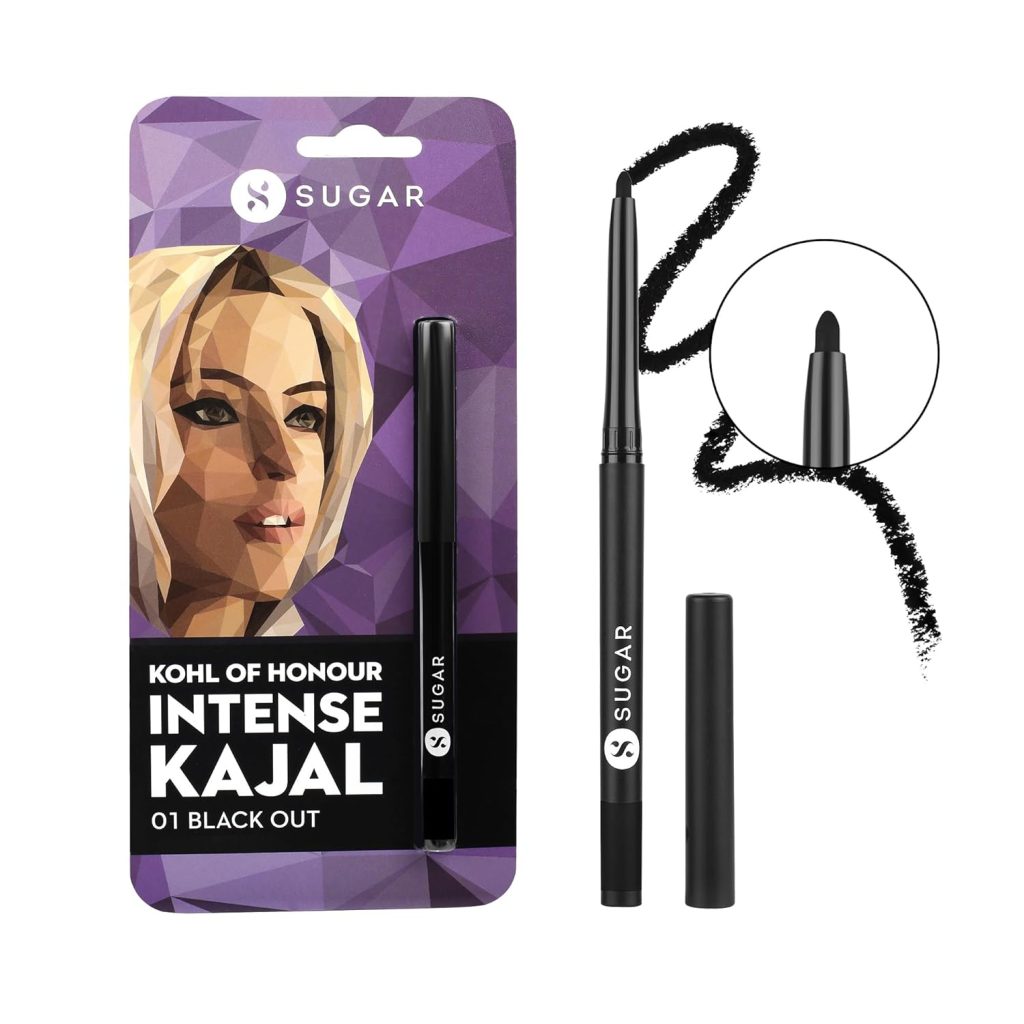 SUGAR Cosmetics Kohl of Honour Intense Kajal, Matte Finish, Longlasting Formula, Lightweight - 01 Black Out
