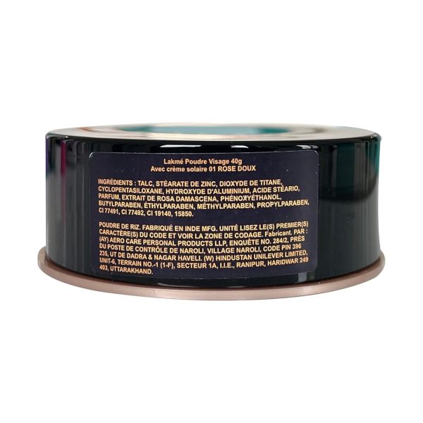 Lakme Rose Loose Face Powder with Sunscreen, Soft Pink, Face Makeup for a Rosy Glow - Matte Finish for Oily Skin Control, 40 g