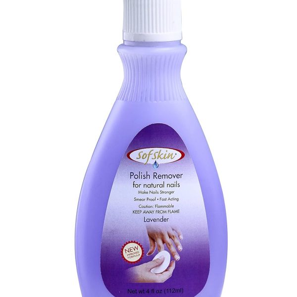 Sofskin (USA Brand) Acetone Nail Polish Remover & Cuticles Moisturizer (Lavender) 112 ml