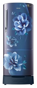 Samsung 183 L, 3 Star, Digital Inverter, Direct-Cool Single Door Refrigerator (RR20C1823CU/HL, Camellia Blue, Base Stand Drawer)