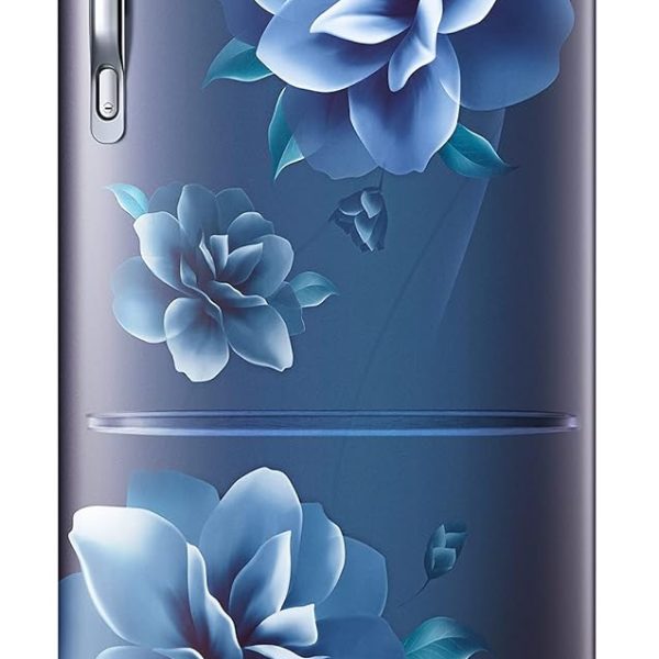 Samsung 183 L, 3 Star, Digital Inverter, Direct-Cool Single Door Refrigerator (RR20C1823CU/HL, Camellia Blue, Base Stand Drawer)