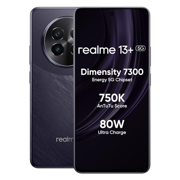 realme 13+ 5G (Dark Purple, 8GB RAM, 256GB Storage) 6.67" AMOLED Display | 80W Ultra Charging DAK | Dimensity 7300E Processor
