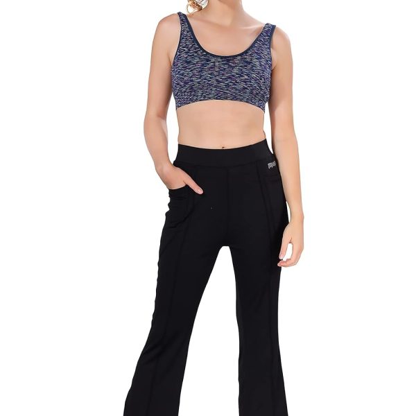 TRASA Bootcut Yoga Pants with 2 Pocket |High Waist Workout Stretchable Flared Leggings Gym wear/Active Wear Work Pants for Women - Available Sizes - S, M, L, XL, 2XL,3XL,4XL