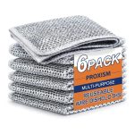 PROXISM Non-Scratch Dish Wash Cloth (Pack of 6), Steel Wire Dish Cloth, Wire Dishwashing Rags for Wet and Dry Stainless Steel Scrubber Non-Scratch Wire Dishcloth for Washing DishesfkouCLO (6)