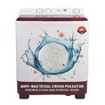 Haier 7 Kg 5 Star Semi Automatic Top Load Washing Machine with Anti Bacterial Cross Pulsator and Spray Function (HTW70-1187BTN, Anti Rat Mesh, Magic Filter, Castors, Burgundy)