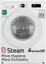 LG 7 Kg, 5 Star, Steam, Inverter Direct Drive Technology, 6 Motion DD, Fully-Automatic Front Load Washing Machine (FHB1207Z2W, Remove Allergens & Tough Stain, In-Built Heater, Essence White)