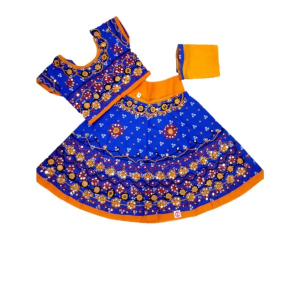Anchal Collection Lehanga Choli For Kids Girl 100% Cotton(Blue Colour)(3 years)