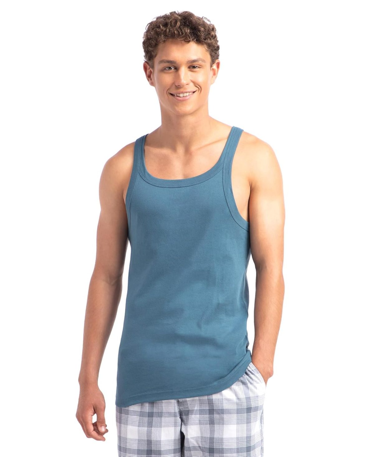 Jockey Men's Super Combed Cotton Regular Fit US26 Rib Square Neckline Gym Vest