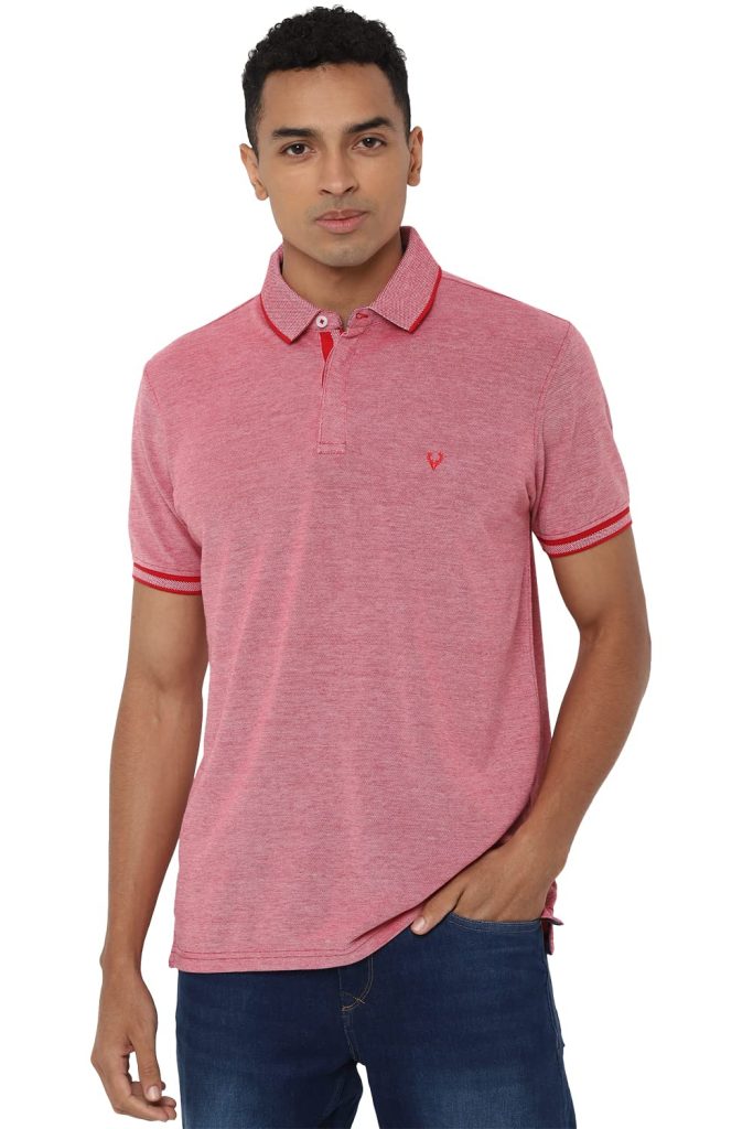 Allen Solly Men's Solid Regular Fit Polo