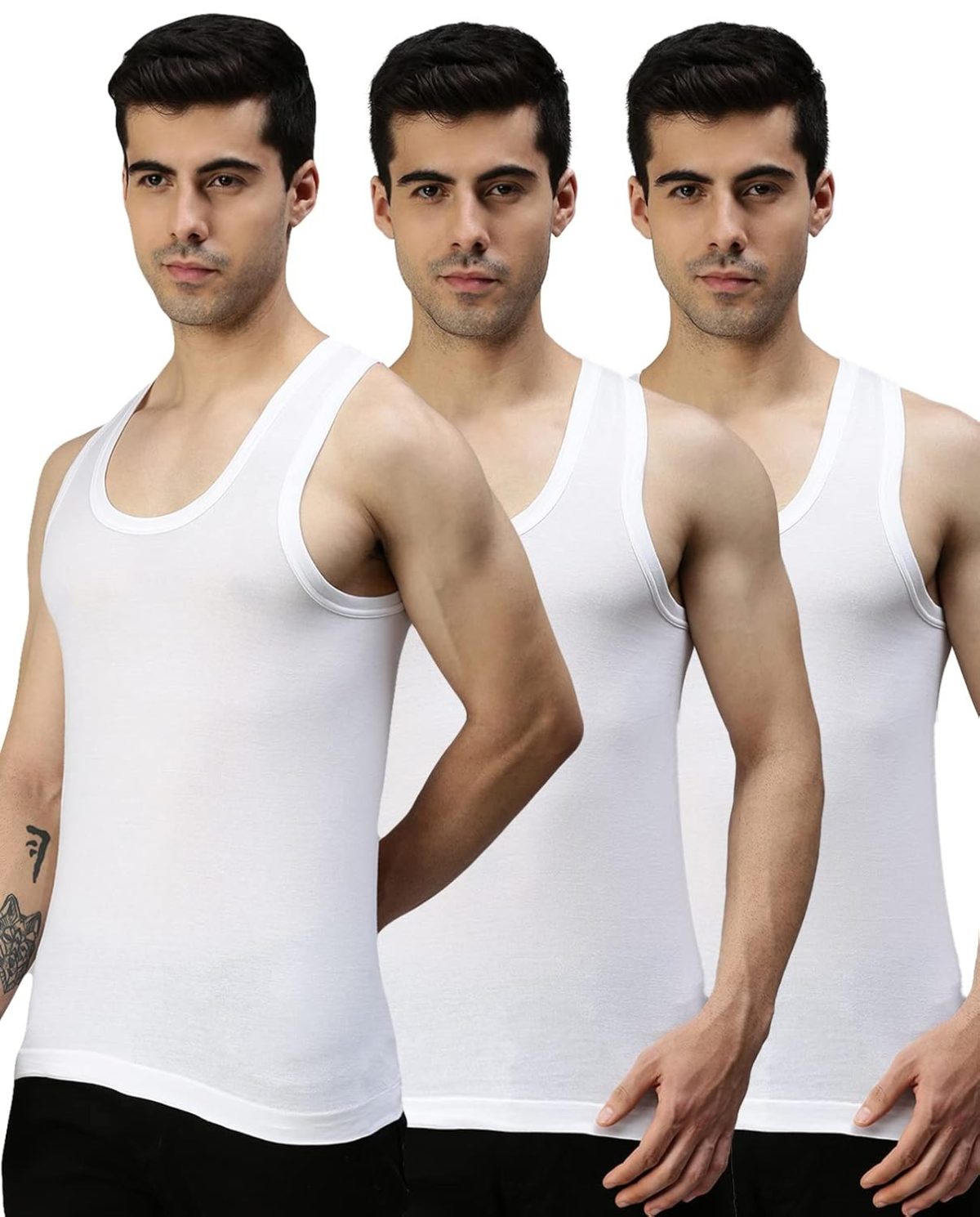 Lux Cozi Men's Cotton Vest (Pack of 3)