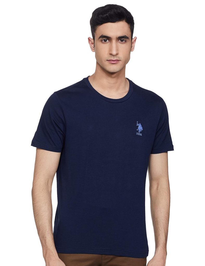U.S. POLO ASSN. Men Crew Neck Embroidered Logo I633 Lounge Regular Fit T-Shirt (Pack of 1)