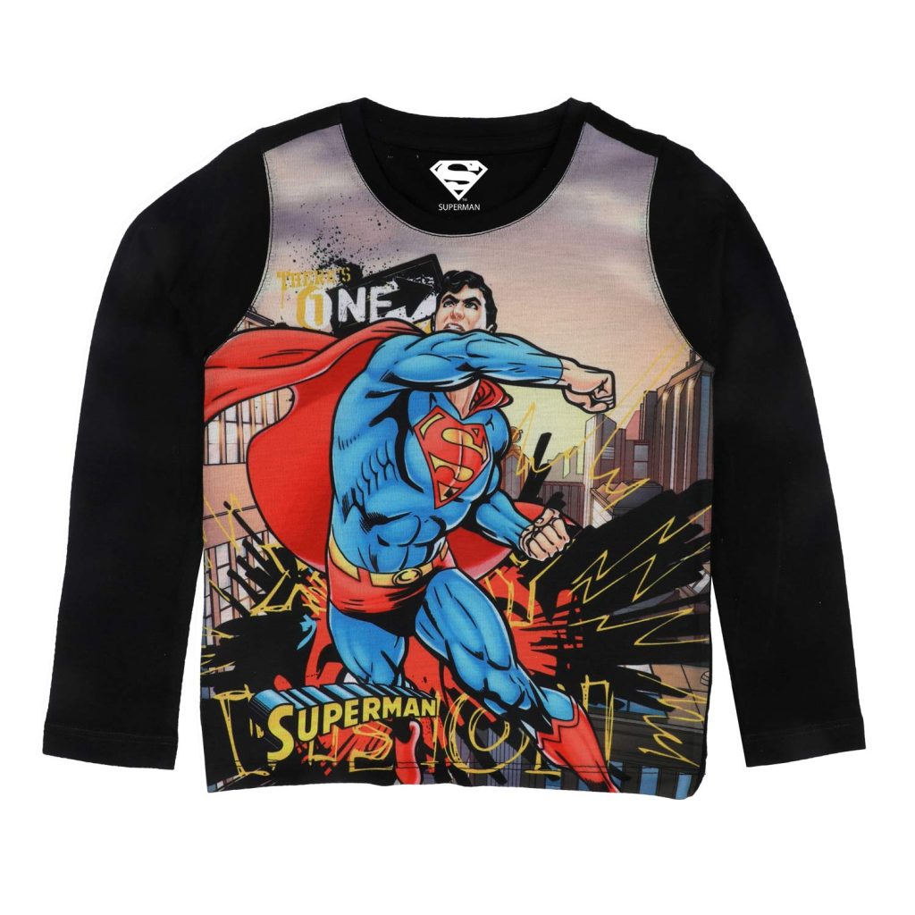 Superman by Wear Your Mind Boy's Plain Regular fit Long Sleeve Top (WB.SM.BTF018.2_Multi 4-5Y)
