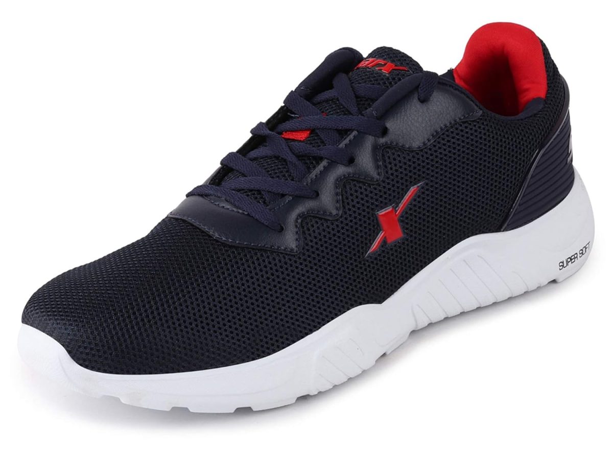 Sparx Men's Navy Blue Red Running Shoes-8 Kids UK (SX0648G)