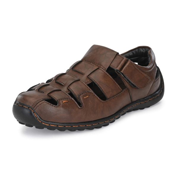 Centrino Men's Casual Fisherman Adjustable Sporty Summer Closed Comfortable Toe Sandals with Premium PU Padding (6114)