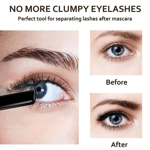 EZ LIVING DualEnded Eyelash Comb and Eyebrow Brush Eyelash comb metal Eyelash comb and brush Eyelash comb mascara Eyelash comb tool Eyelash separator comb Eyelash comb plastic