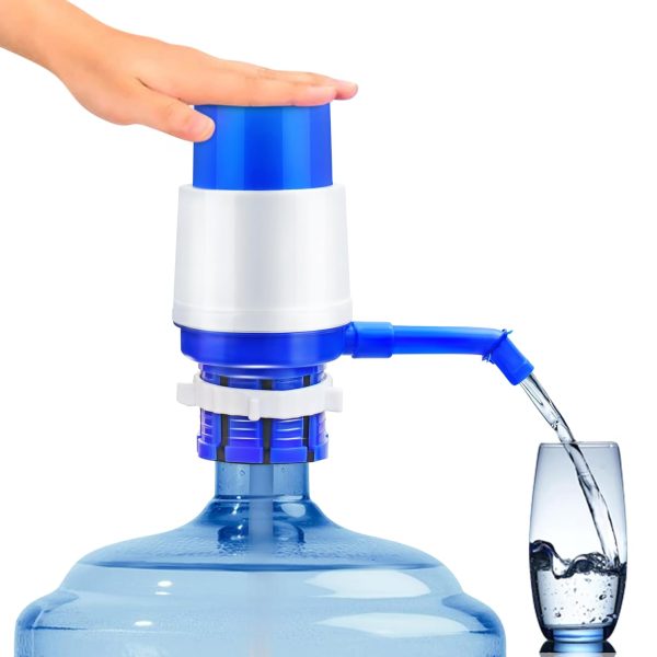 HUILE Manual Water Dispenser Pump For 20 Liter Bottle Can Easy Portable Hand Press Dispenser Pump For Universal 2-5 Gallon Bottle Can (Pack Of 1), Blue