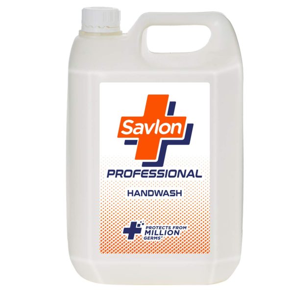 Savlon Professional Germ Protection Liquid Handwash, 4.8L Handwash Refill, 99.9% Germ Protection, Paraben Free, Dermatologically Tested, Suitable for all Skin Types