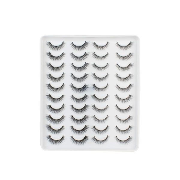 ONMO Beauty False Eyelash For Women-Natural & Lightweight 20 Pair Faux Mink Fake Eyelashes/Soft & Comfortable Black Reusable Cat Eye Lashes extension/Long Lasting Eye Makeup Lash-(Love)