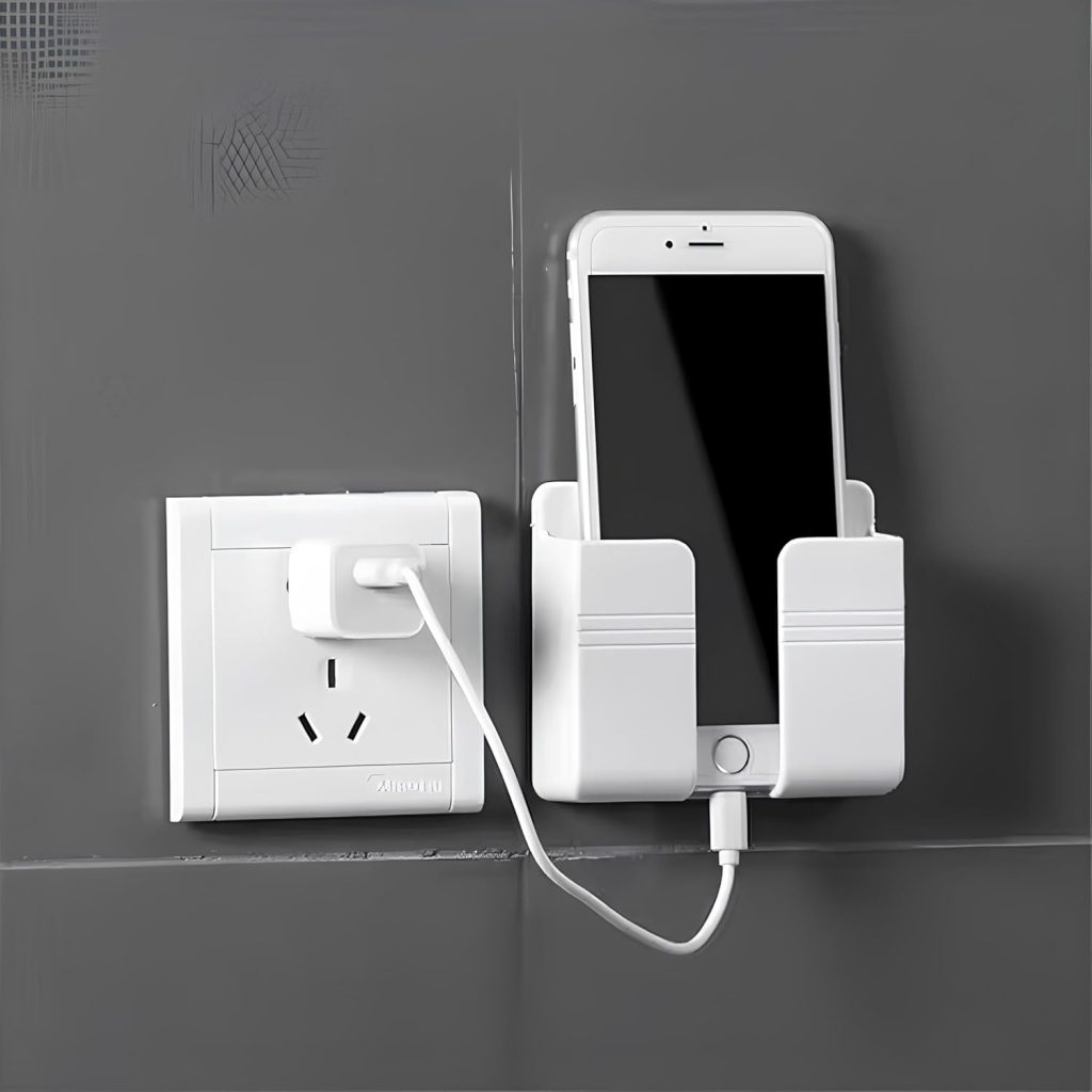 Gladiadora® Mobile Holder for Wall Mount Mobile Holder Storage Case for Remote, Wall Mount Mobile Stand for Wall- (White)