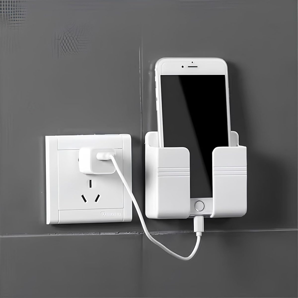 Gladiadora® Mobile Holder for Wall Mount Mobile Holder Storage Case for Remote, Wall Mount Mobile Stand for Wall- (White)