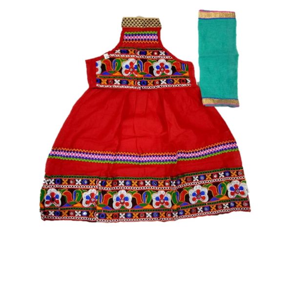 Anchal Collection Baby Girl's Rayon Readymade Lehenga Choli (RDLC1_Red_12 Months-18 Months)