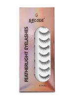 Recode RE03 Featherlight Faux Mink Eyelashes-Transparent Band,Pack of 10