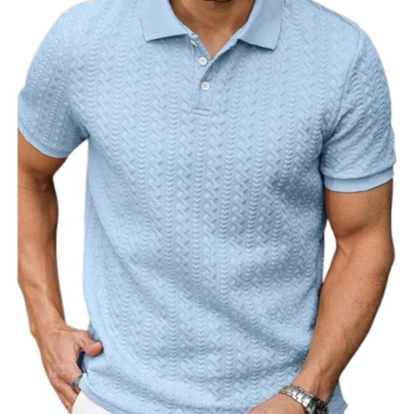 Trillion Jacquard Men's Polo T Shirt for Men | Textured Tshirts for Man (Polyester Blend | Regular Fit)