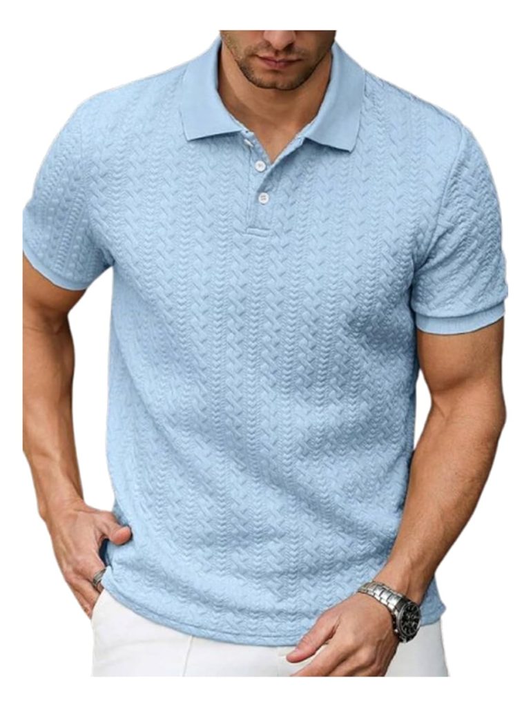 Trillion Jacquard Men's Polo T Shirt for Men | Textured Tshirts for Man (Polyester Blend | Regular Fit)